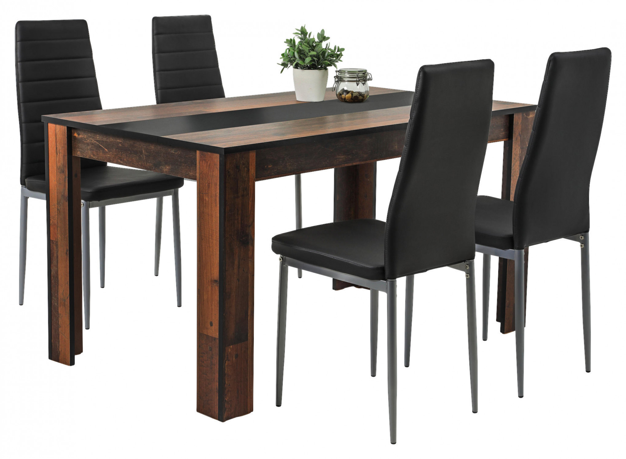 Tischgruppe Helene Old Wood Nachbildung schwarz B/H/T: ca. 1x1x1 cm